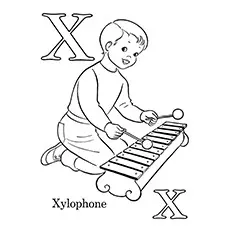 Xylophone Coloring Page - X Is For Xylophone