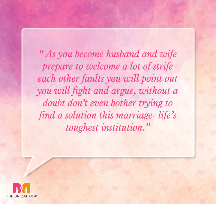 Marriage Wishes Quotes - Life's Toughest Institution