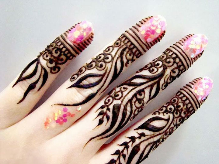  Arabic Mehndi Design For Fingers-Aquatic Style: Fusion Mehndi Designs For Fingers