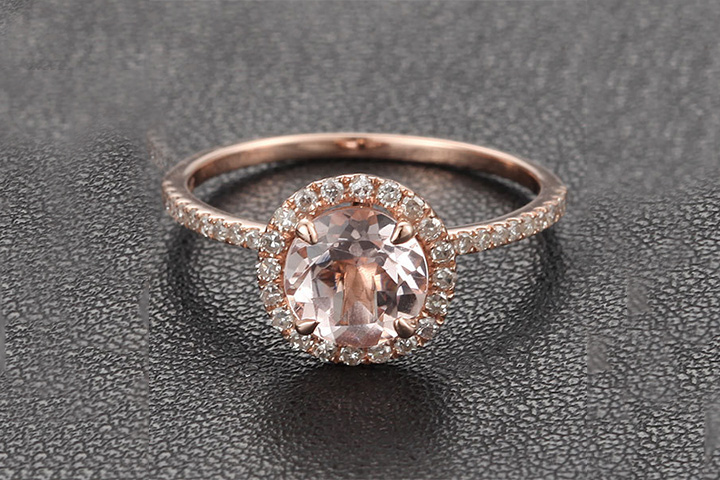 Rose Gold Engagement Rings - The 14k Halo Fave Diamond