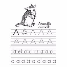 Armadillo Coloring Pages - A For Armadillo A For Armadillo