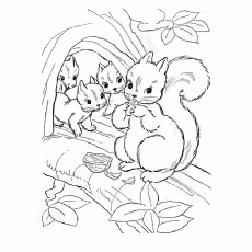 Chipmunk Coloring Pages - Chipmunk-Perched-On-A-Tree
