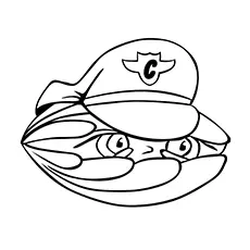 Clam Coloring Page - Clam Security Guard