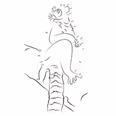 Connect-The-Dots Lemur Coloring Page