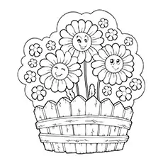 Daisy Bouquet Picture to Color Free