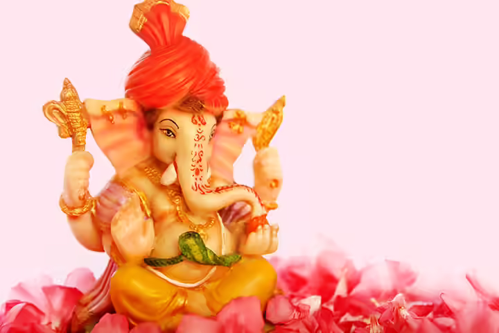 Flower decoration as Ganesh Chaturthi activity for kids Flower decoration as Ganesh Chaturthi activity for kids