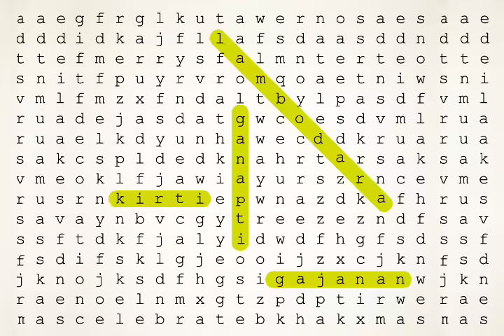 Word Search for Ganesha names as Ganesh Chaturthi activity for kids Word Search for Ganesha names as Ganesh Chaturthi activity for kids