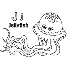 J For Jellyfish J For Jellyfish Pic to Color