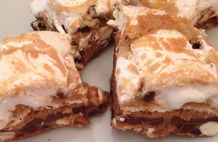 Marshmallow Peanut Butter Chocolate Chip Cookie S'more Bars