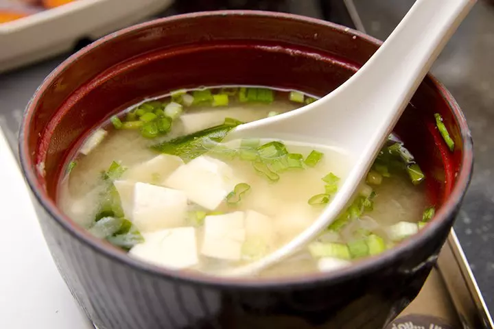 Miso Soup With Rice And Poached Egg