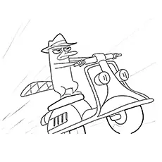 Perry, The Platypus Coloring Page