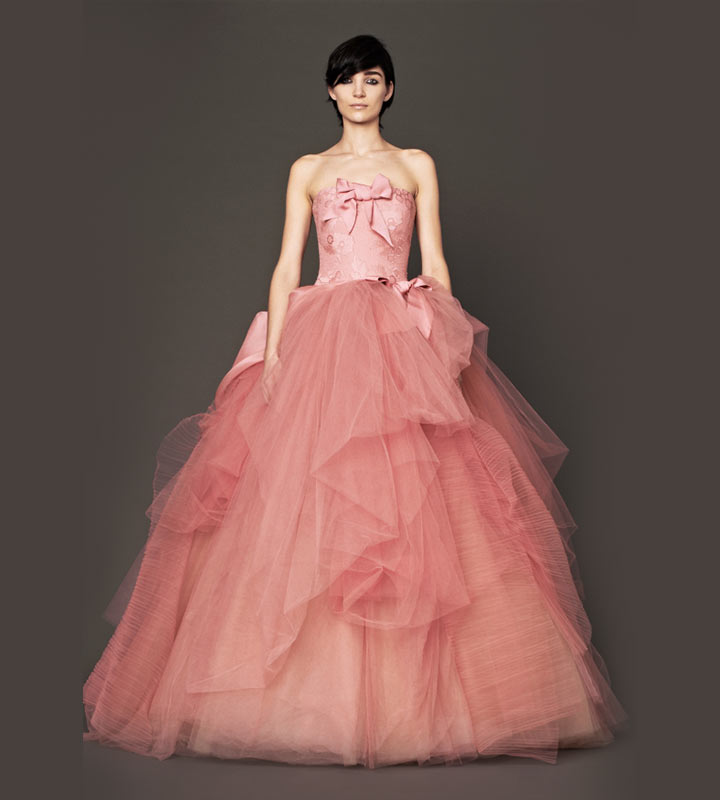 Vera Wang Wedding Gowns - Strapless Rose Ball Wedding Gown
