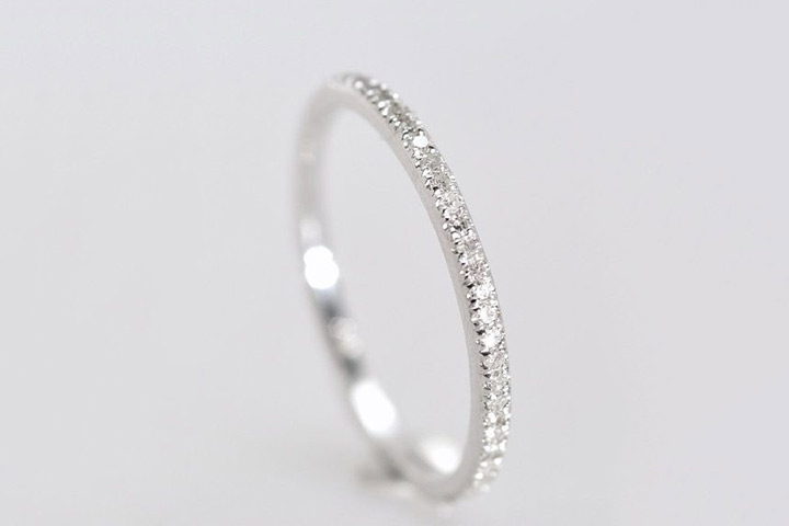 White Gold And Diamonds Band - Engagement Bands