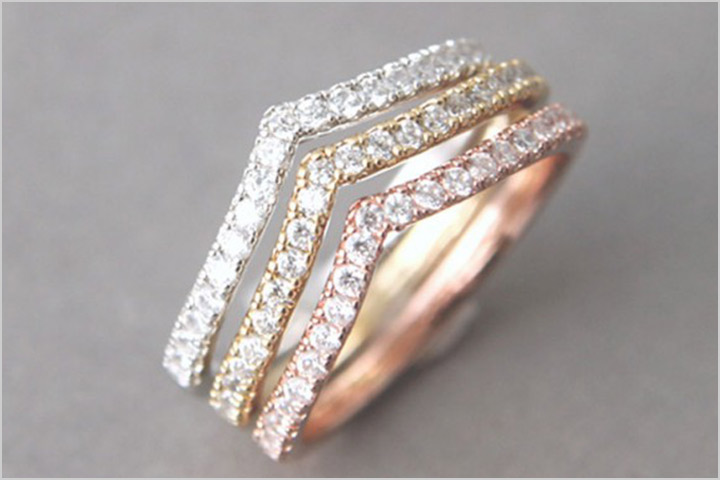 Curved Stackable Rings - Engagement Bands