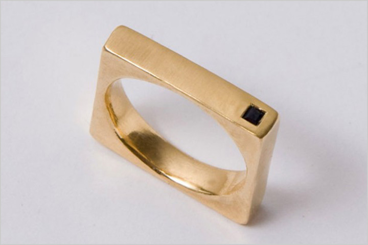 Square Gold Band - Engagement Bands