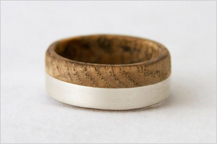 Wood And Silver - Engagement Bands