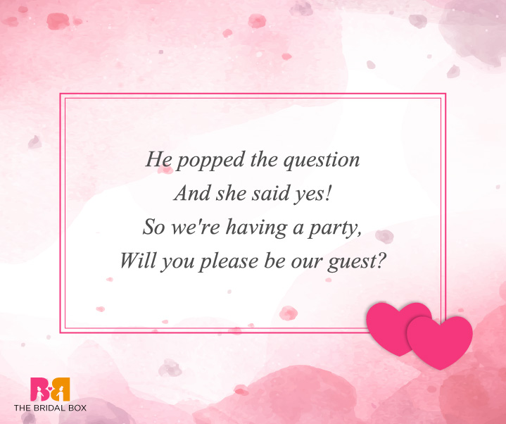Engagement Invitation SMS - Be Our Guest