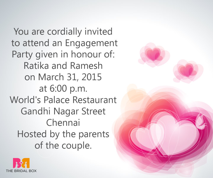Indian Engagement Invitation Wording - Cordially Invited