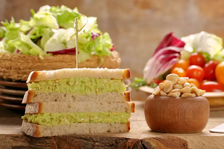 Avocado And Sweet Potato Sandwich lunch idea for toddlers