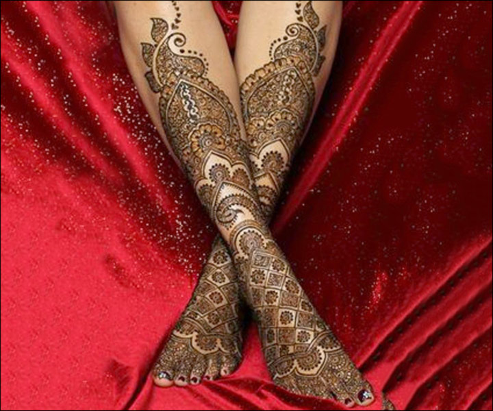 Latest Mehndi Designs - Elaborate Pattern Design For Legs