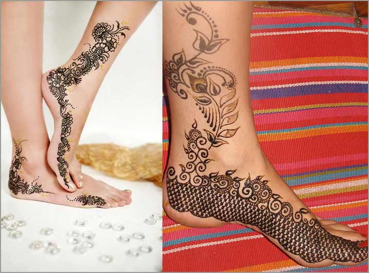 Dual Mehndi Design For Feet