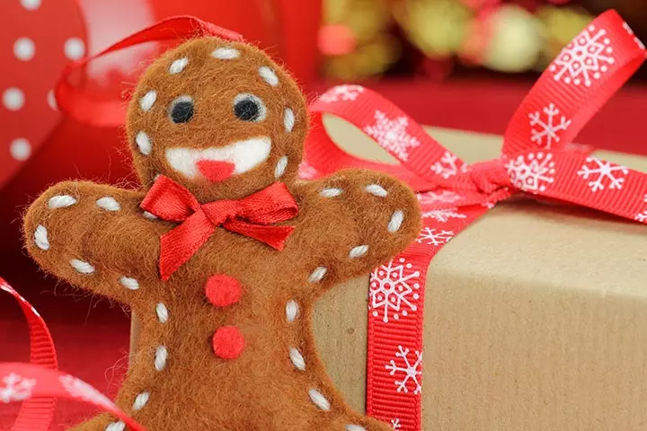 Christmas Craft Ideas For Kids - Gingerbread Man Felt Ornament