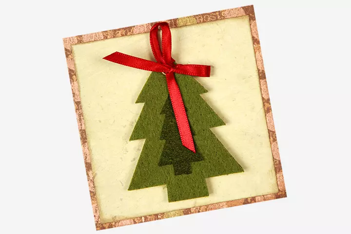 Christmas Card Ideas For Kids - Green Christmas Tree Card