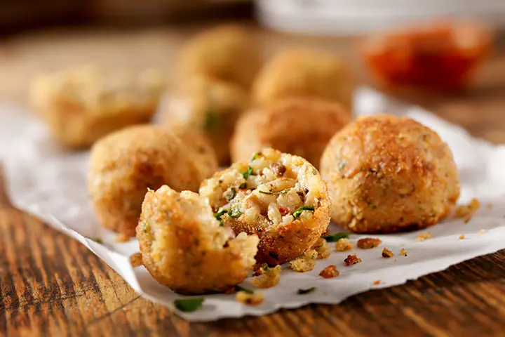 Rice And Veggie Balls lunch idea for toddlers