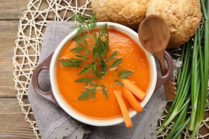 Onion And Carrot Soup lunch idea for toddlers