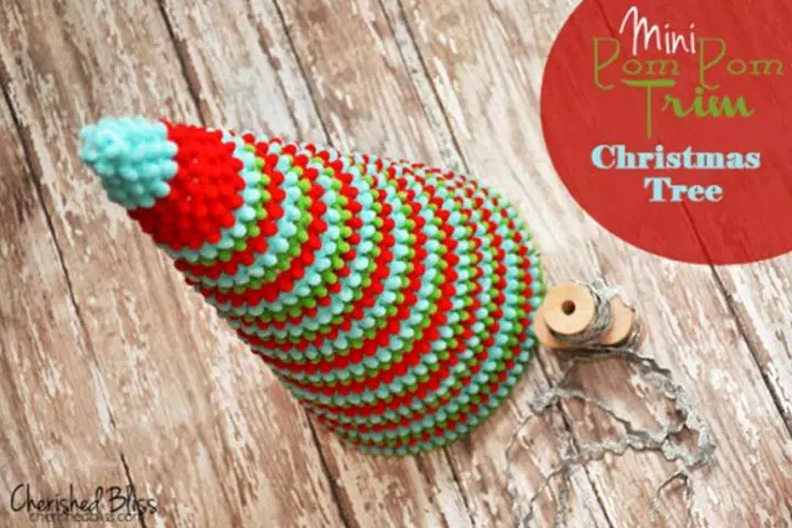 Christmas Craft Ideas For Kids - Pom Pom And Lace Christmas Tree