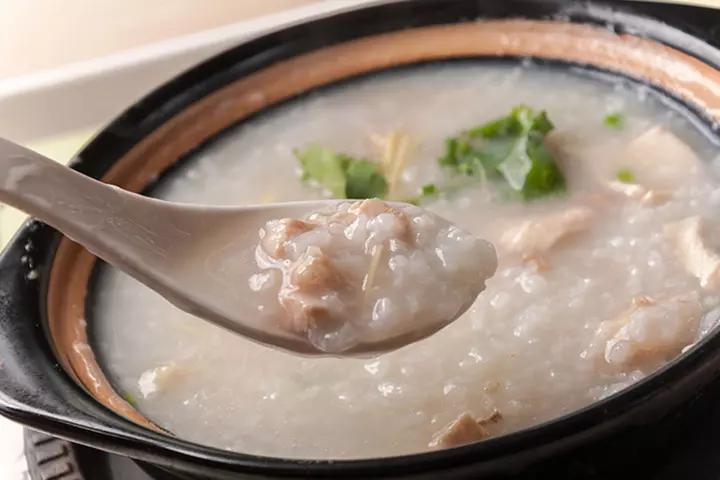 Rice And Chicken Porridge lunch idea for toddlers