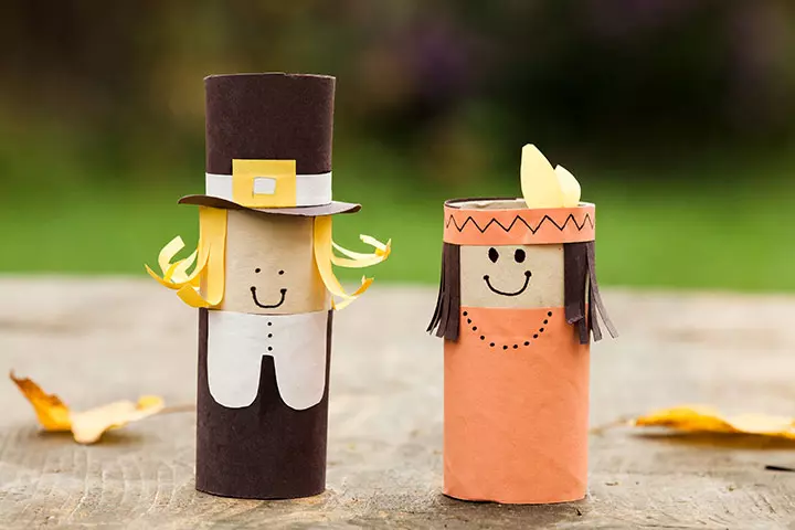 Thanksgiving Activities For Kids - Toilet Paper Pilgrims