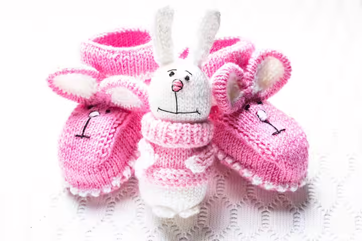 Waiting With The Soft Toys And Baby Booties Waiting With The Soft Toys And Baby Booties
