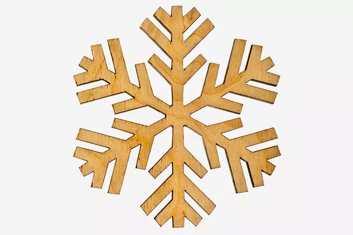 Christmas Craft Ideas For Kids - Wooden Snowflake Ornament