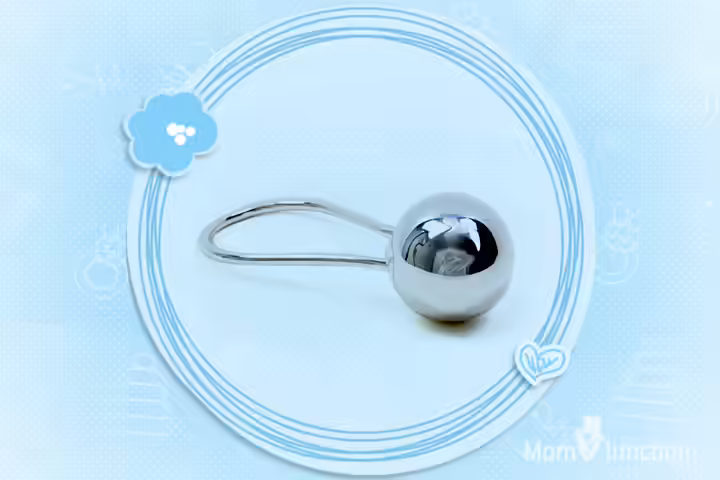 Christmas Gifts For Babies - Elongated Rattle In Silver Christmas Gifts For Babies - Elongated Rattle In Silver