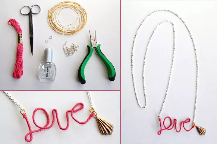 LOVE necklace crafts Mother's day crafts and greetings for kids