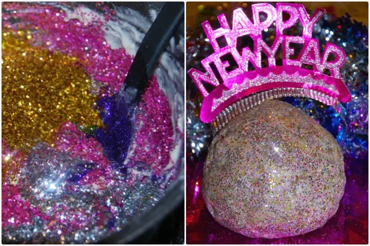 New Years Activities For Kids - New Year Glitter Play Dough