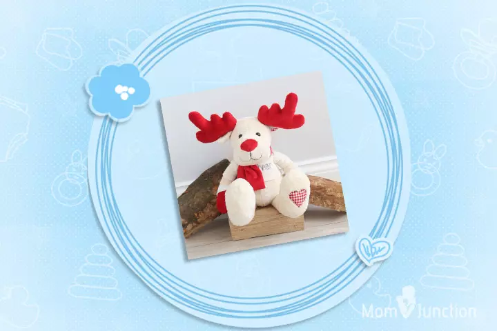 Christmas Gifts For Babies - Red And Ivory Reindeer Toy