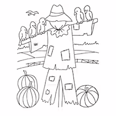 Harvest Coloring Pages - Scarecrow Protecting The Crops Harvest Coloring Pages - Scarecrow Protecting The Crops