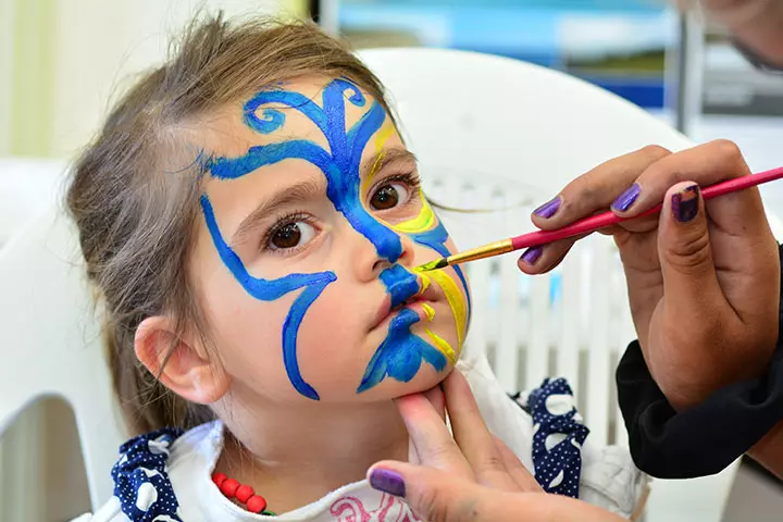 Blue Butterfly Face Painting Designs for kids