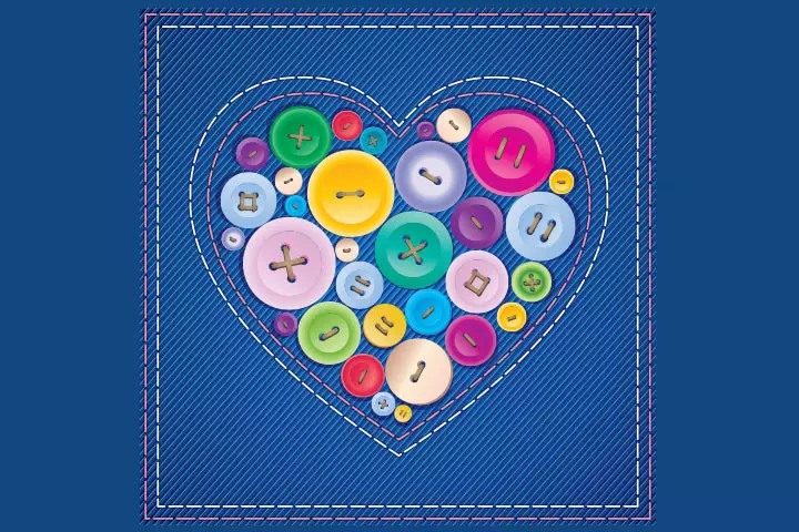 Button heart pocket crafts for preschoolers and kids