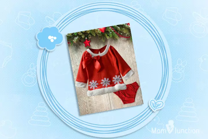 Christmas Dresses For Toddlers - Cute Snowflake Tunic And Bloomer Set