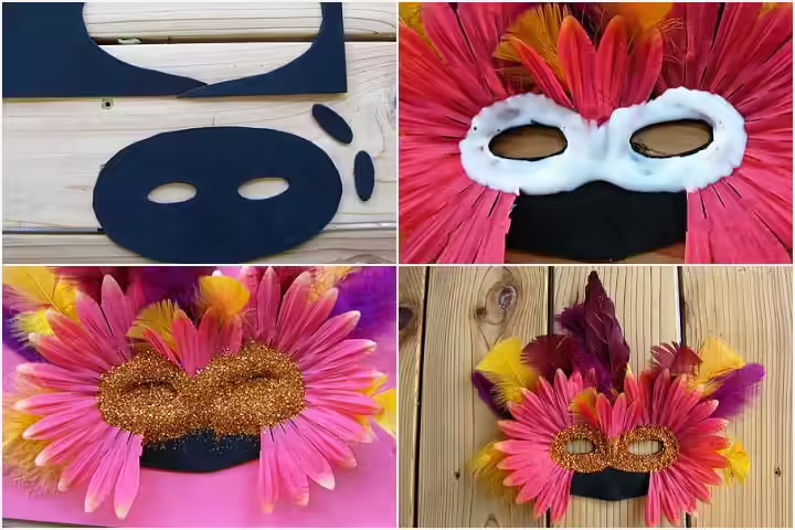 New Year Crafts For Kids - Feather and Flower Mask New Year Crafts For Kids - Feather and Flower Mask