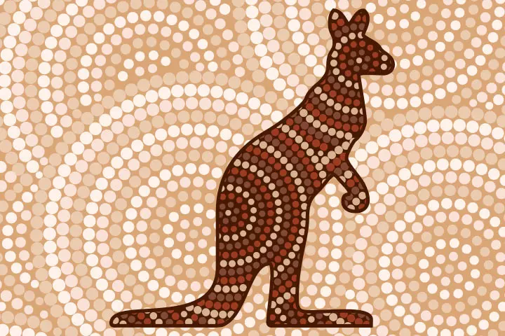 Kangaroo dot painting craft for kids