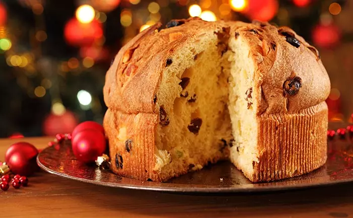 Orange Frosted Panettone Cake