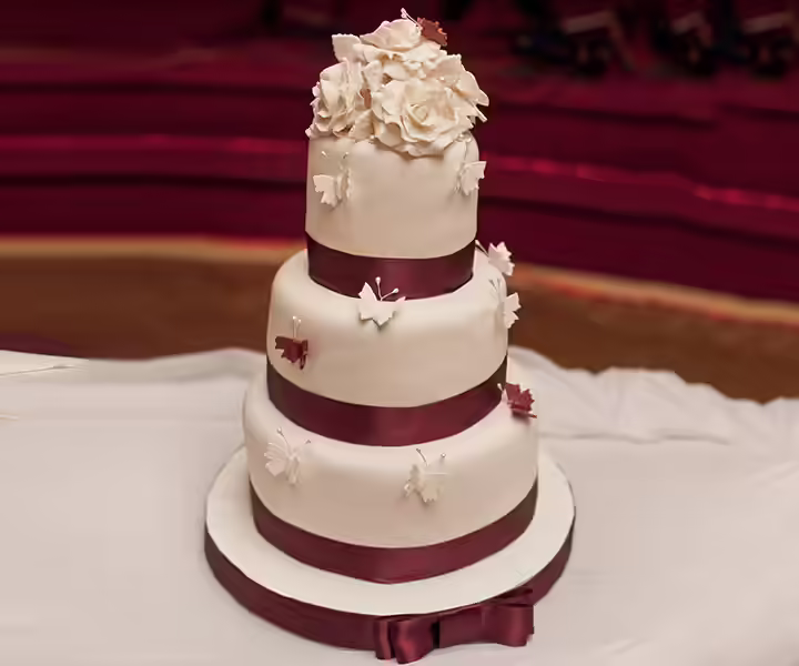 Pecan and White Butterfly Wedding Cake Pecan and White Butterfly Wedding Cake