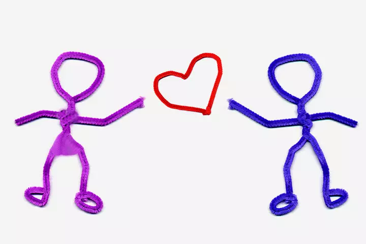 Pipe Cleaner Humans With Love Heart