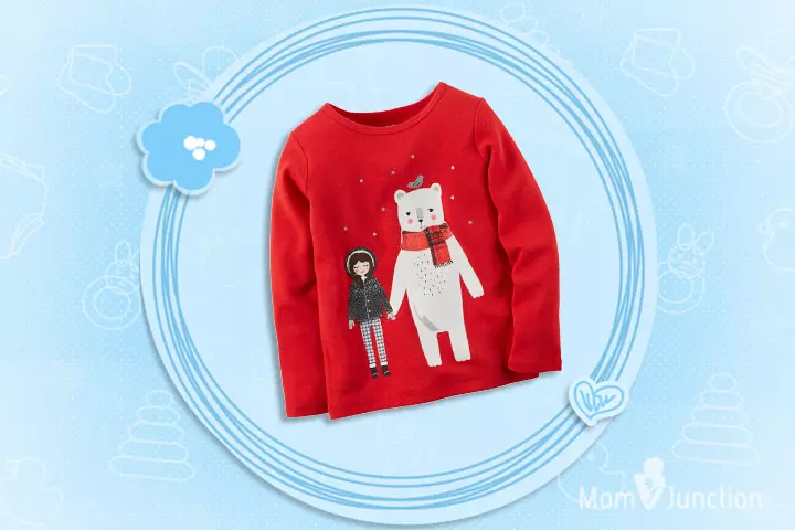 Christmas Dresses For Toddlers - Red And White Winter Tee