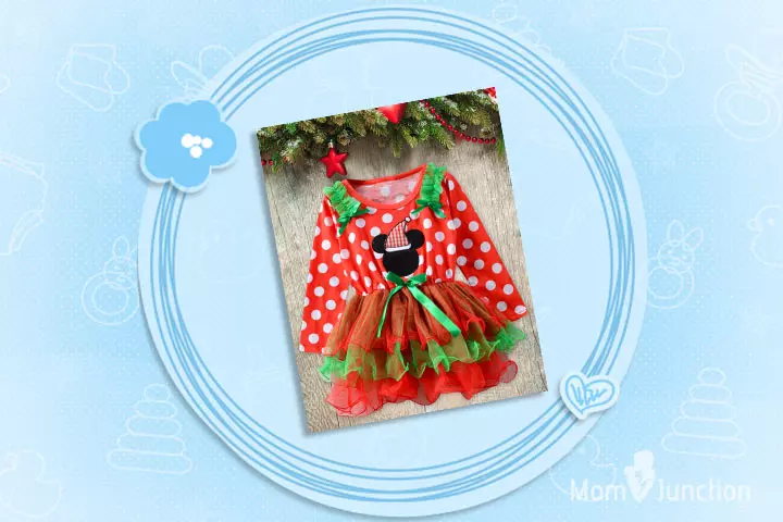 Christmas Outfits For Babies - Santa Claus Ruffle Dress For Christmas