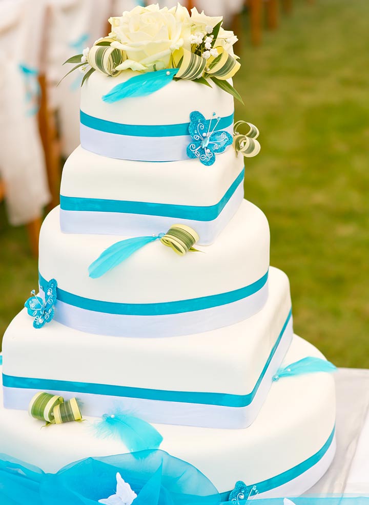 The Blue and White Butterfly Wedding Cake